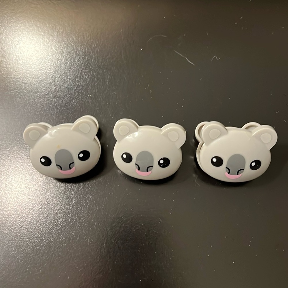 Set of 3 Koala Bear Chip Clips